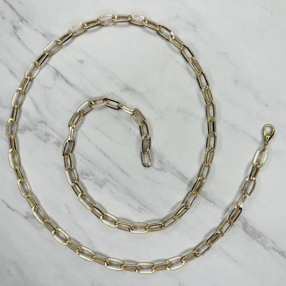 Textured Gold Chain Link Belt Y2K Festival Adjustable One Size ✨